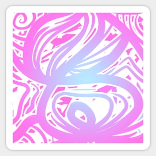 Pink And Blue Linework Pattern Sticker